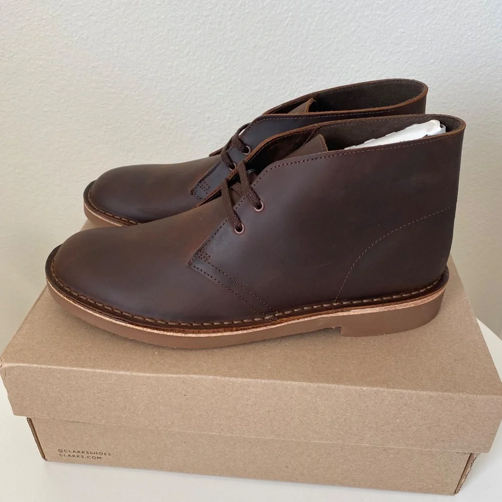 New in the Box Clarks Men's Bushacre 2 Dark Brown Leather Boots Size US 9